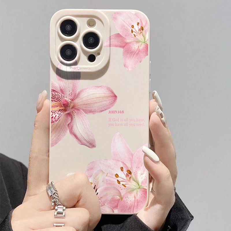 Phone Cases Unique - Blue Floral Painted Silicone INS Phone