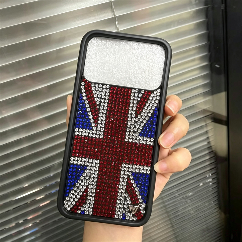 Phone Cases London - Sparkling Rhinestone Union Jack Wildflower Phone