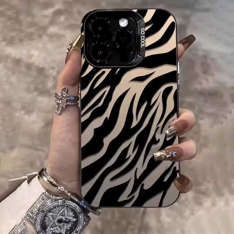 Phone Cases Unique - Zebra Pattern Black Advanced IMD Shockproof