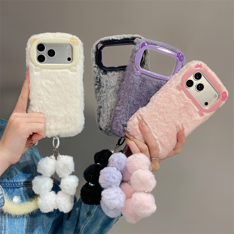 Phone Cases Unique - Luxury Solid Colors Furry Plush Phone