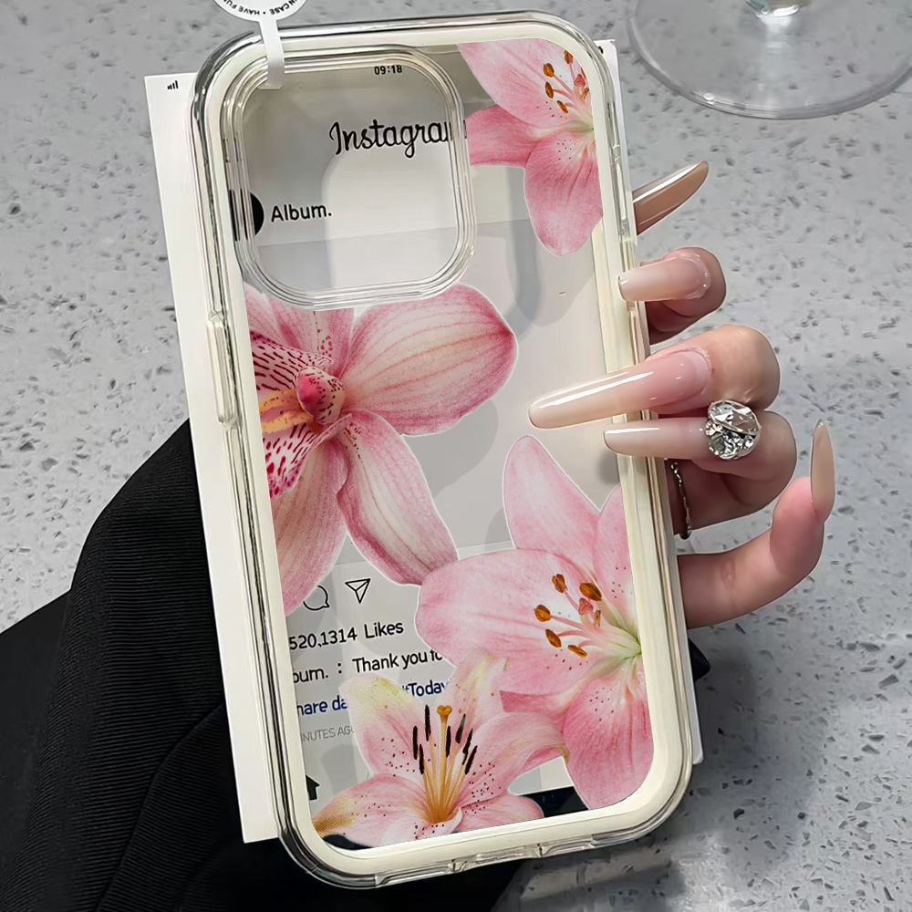 Phone Cases Unique - Pink Lily Flower Clear Phone Case