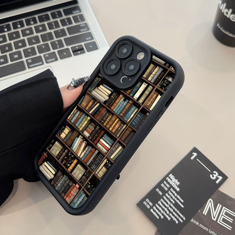Phone Cases Unique - Book Shelf Creative Pattern Phone Case