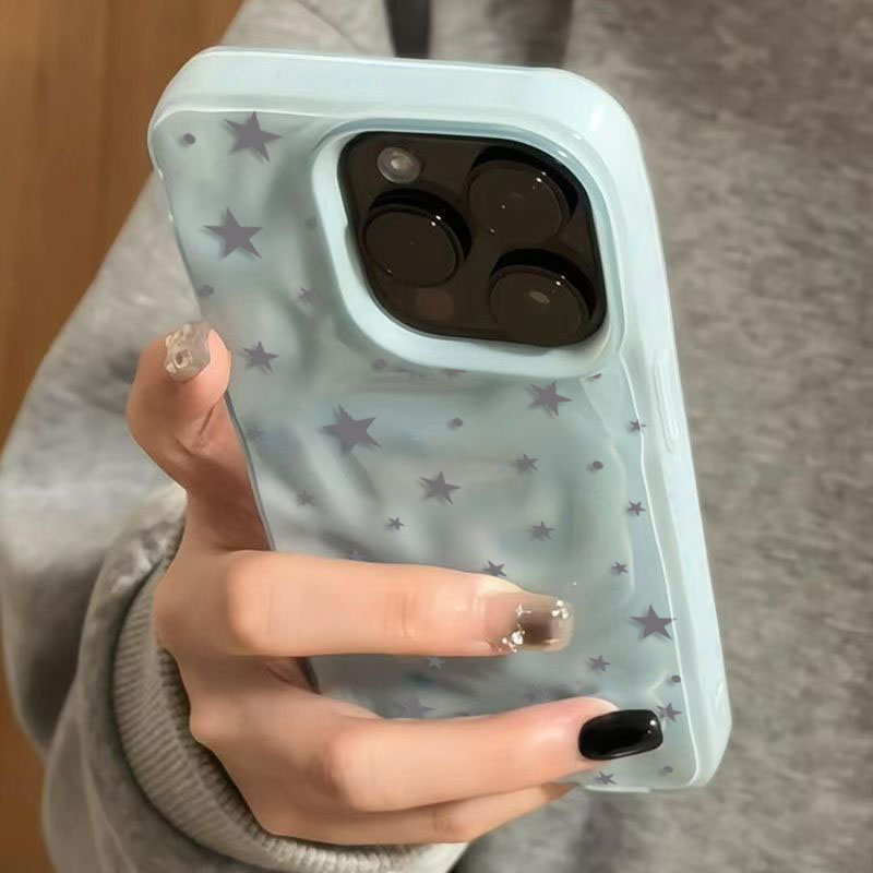 Phone Cases Unique - Minimalist Cute Star Wave Texture Phone