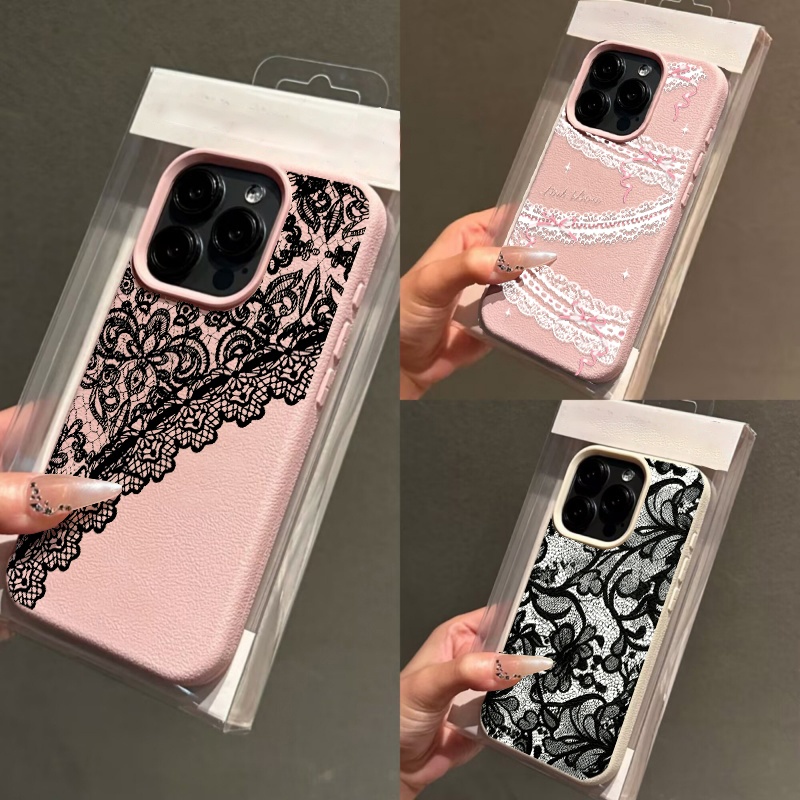 Black Lace Lichee Pattern Phon - огляд і ціна Phone Cases Motorola Edge 2025