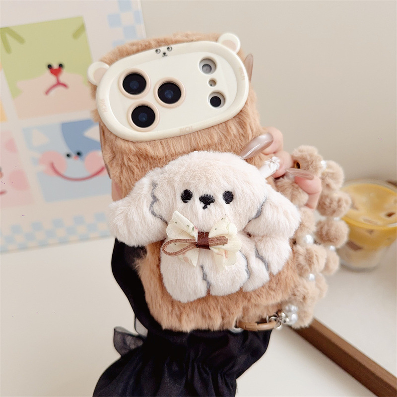 3D Cartoon Bowknot Puppy Warm  - огляд і ціна Phone Cases Iphone 15 Pro Max