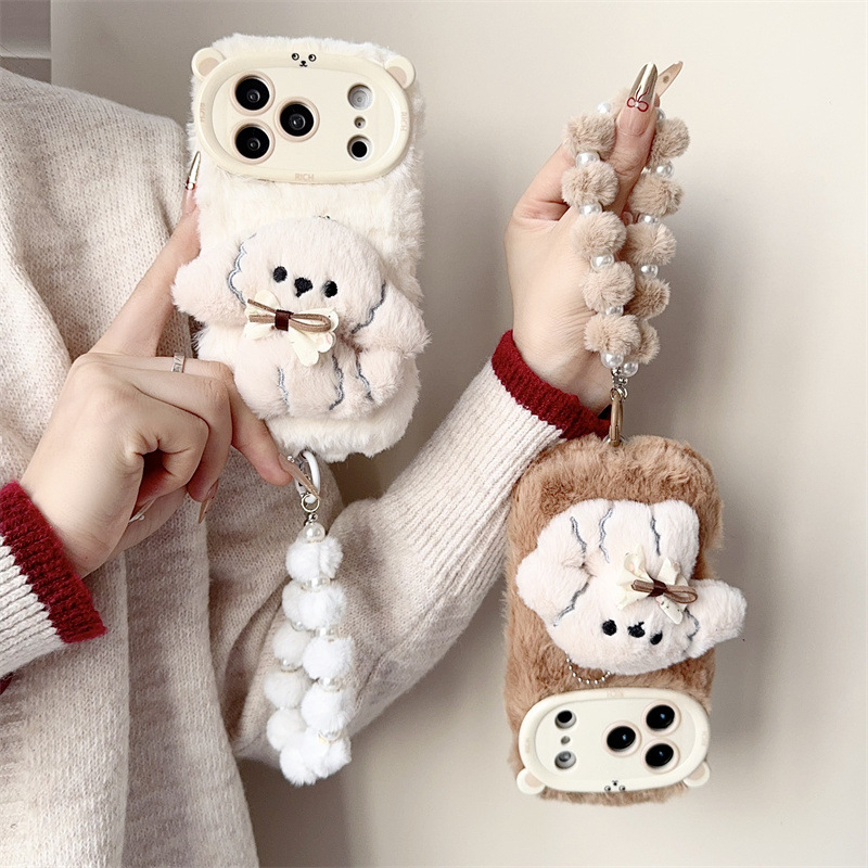 3D Cartoon Bowknot Puppy Warm  - огляд і ціна Phone Cases Iphone 15 Pro Max