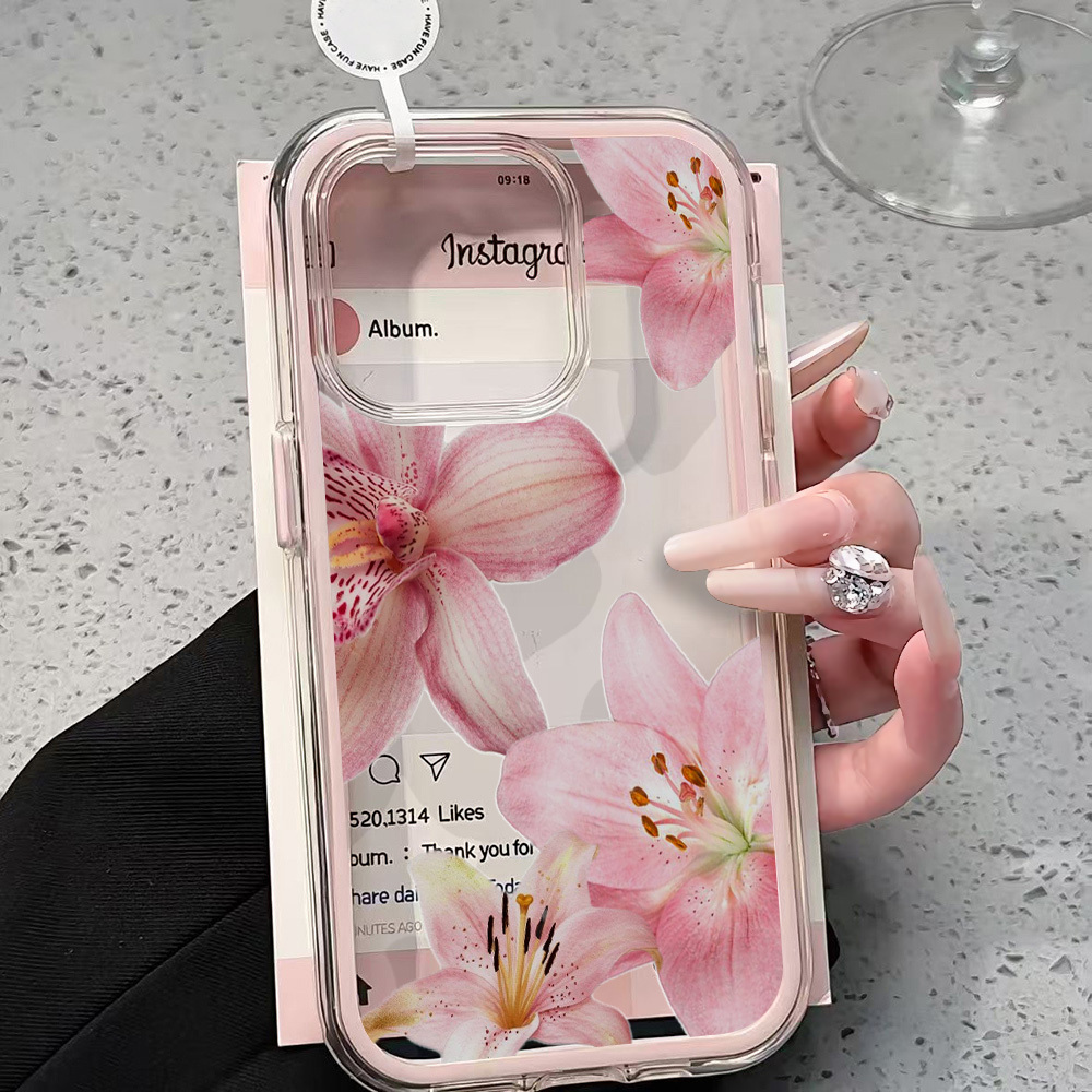 Pink Lily Flower Clear Phone C - огляд і ціна Phone Cases Unique