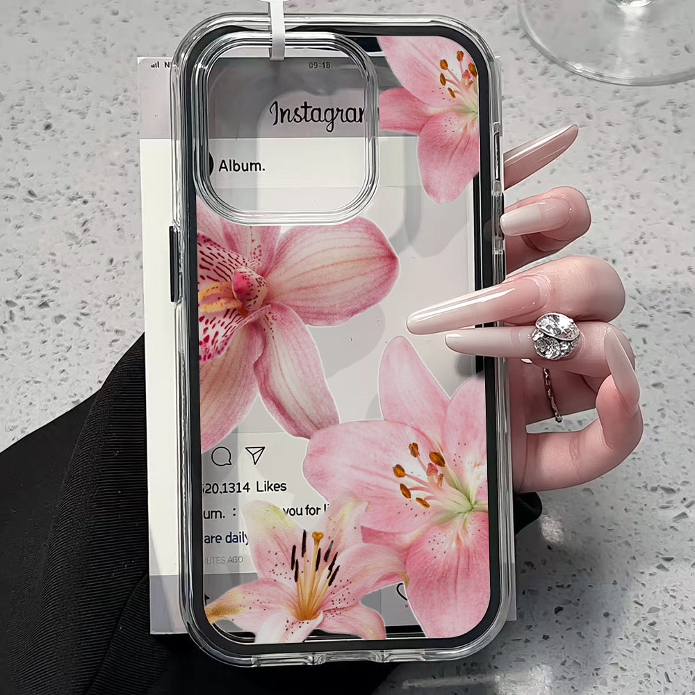 Pink Lily Flower Clear Phone C - огляд і ціна Phone Cases Unique