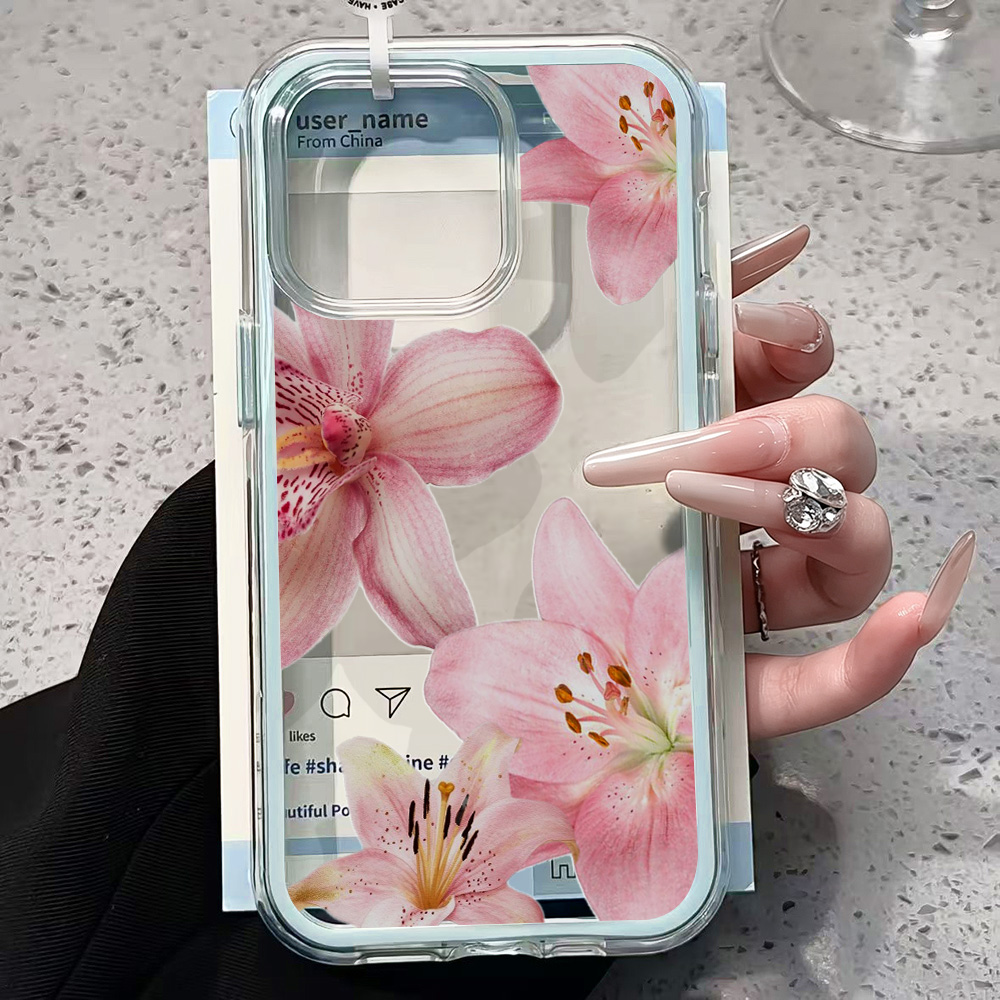 Pink Lily Flower Clear Phone C - огляд і ціна Phone Cases Unique