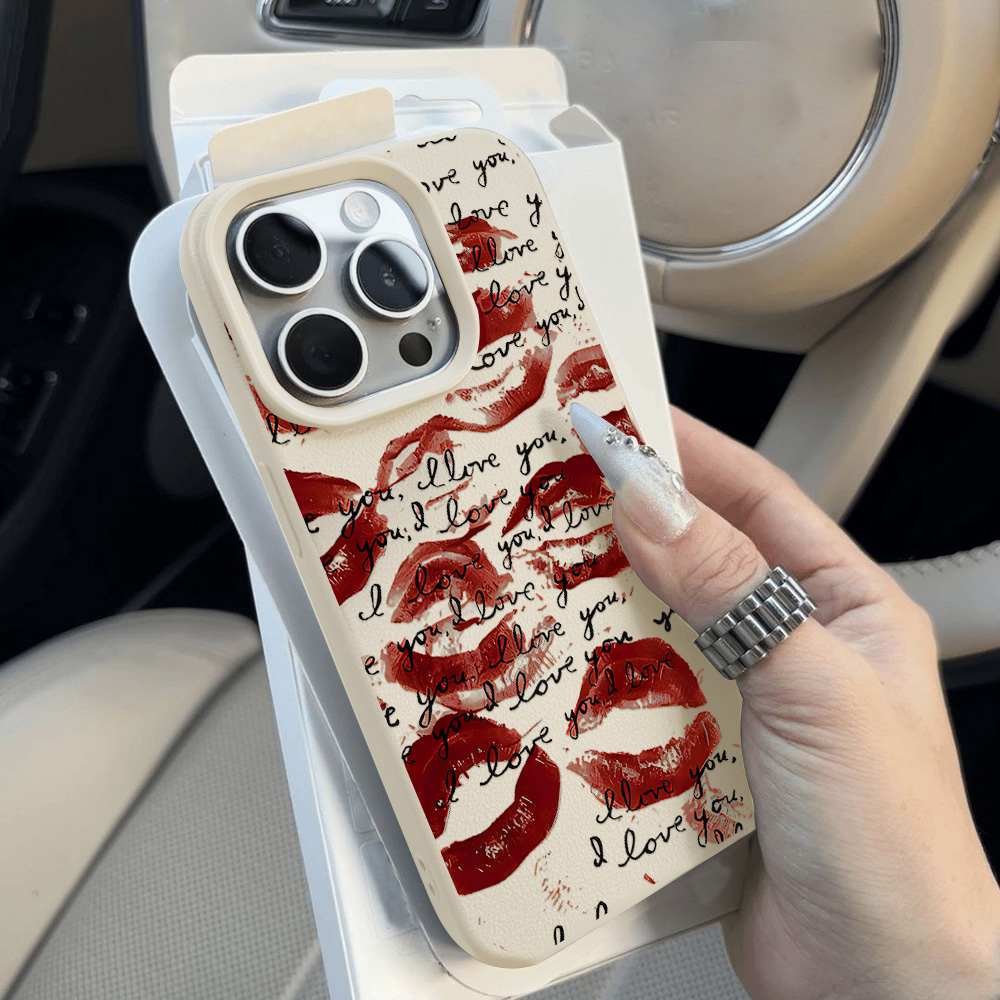 Bright Red Lips Leather Phone  - огляд і ціна Phone Cases Unique