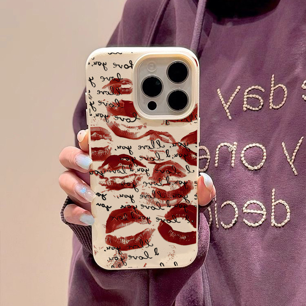 Bright Red Lips Leather Phone  - огляд і ціна Phone Cases Unique