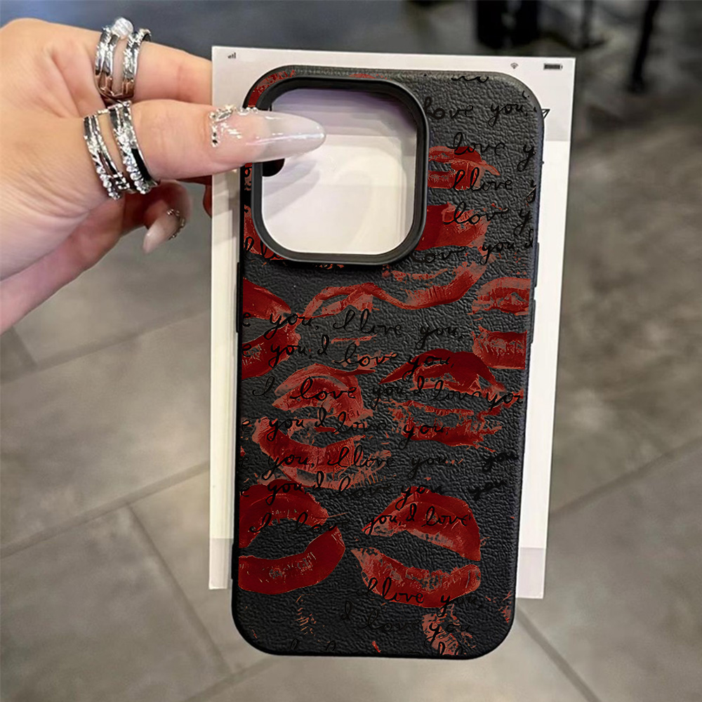Bright Red Lips Leather Phone  - огляд і ціна Phone Cases Unique